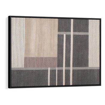 Obraz w ramie 70x50 - Harmonia skradzionych odcieni - symetryczne, geometryczne pasy - rama czarna