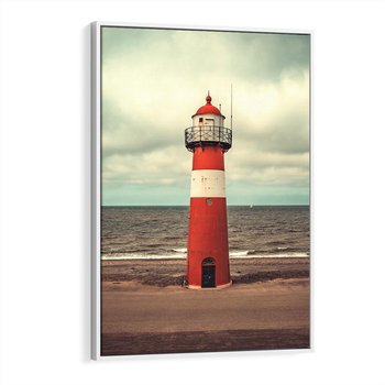 Obraz w ramie 80x120 - Retro Urok Morza - fotografia w stylu retro, vintage - rama biała