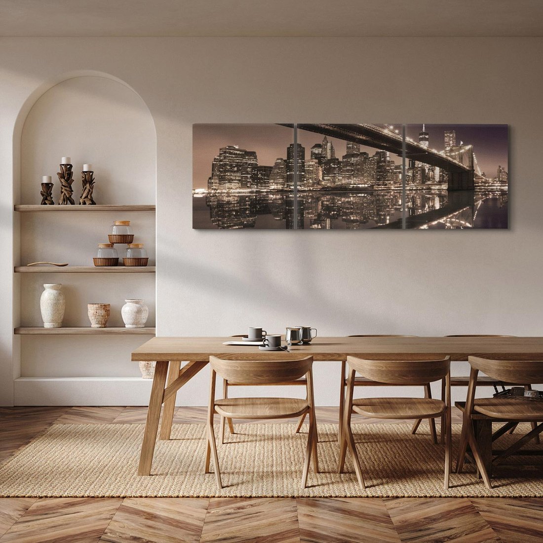 Obraz na płótnie 120x40 - Most na nocnym horyzoncie - most, noc