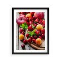 Plakat w ramie 40x50 - Owoce w restauracji artystycznie - owoce, restauracja - rama czarna