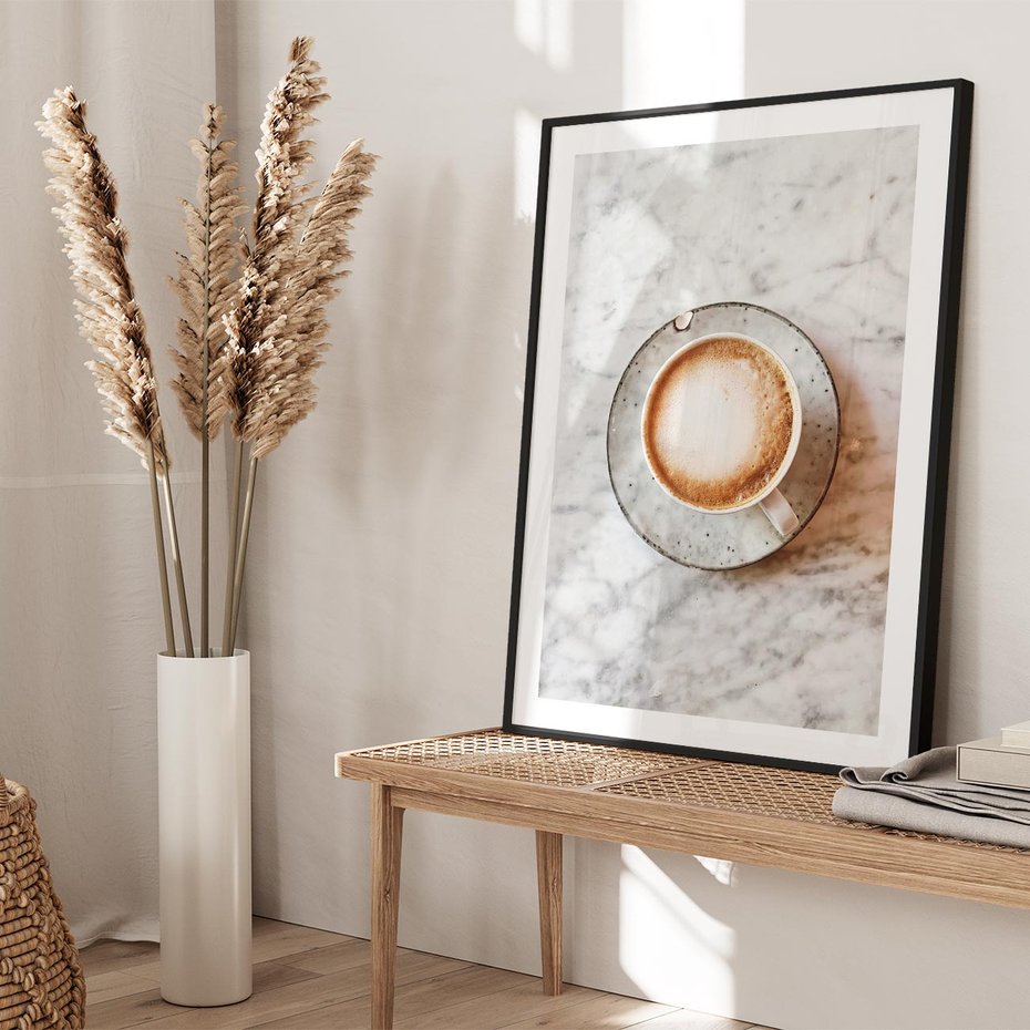 Plakat bez ramy 30x40 - Kawa w Perfekcji - kawa w filiżance, cappuccino
