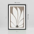 Plakat w ramie 50x70 - Ekspresyjne Kontury - abstrakcyjny kwiat, beże i brązy - rama czarna