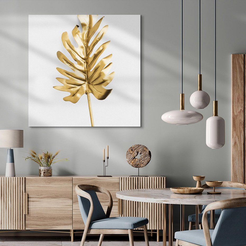 Obraz na płótnie 40x40 - Ponadczasowy Urok - złote, liście