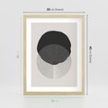 Plakat w ramie 30x40 - Boho Przenikanie Uroku - abstrakcyjna kompozycja, okręgi - rama drewno