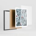 Plakat w ramie 40x50 - Zima na Gałęziach - zima, oszronione gałęzie - rama czarna