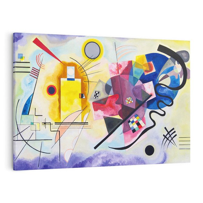 Obraz na płótnie 100x70 - "Żółty-Czerwony-Niebieski" Wassily Kandinsky - Reprodukcja - reprodukcja, obraz na płótnie