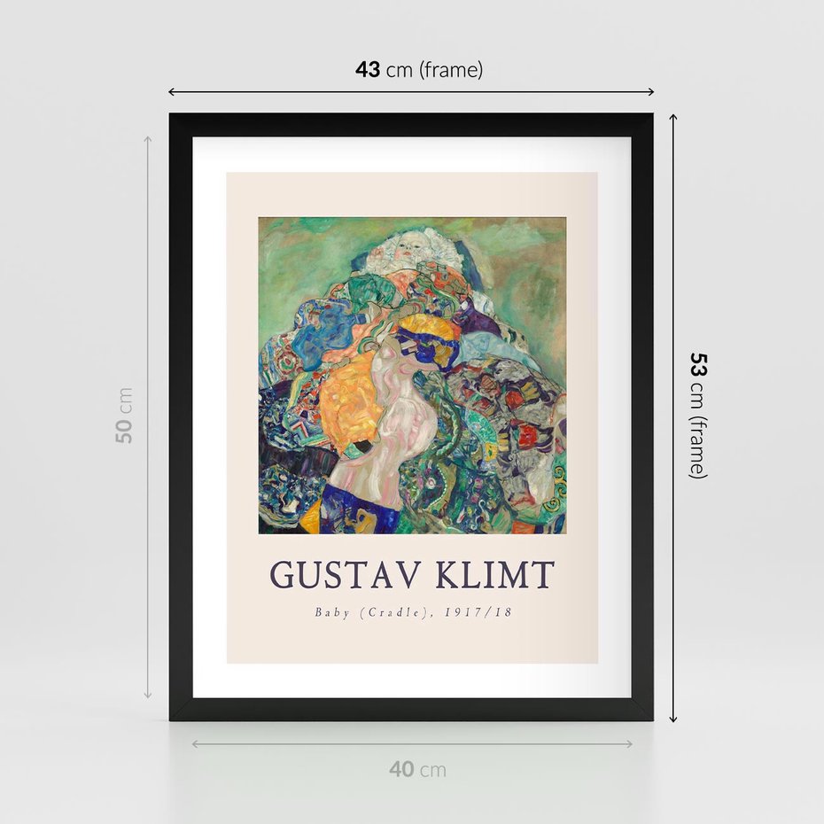 Plakat w ramie 40x50 - Sztuka z Reprodukcją G. Klimta - Gustav Klimt, reprodukcja - rama czarna