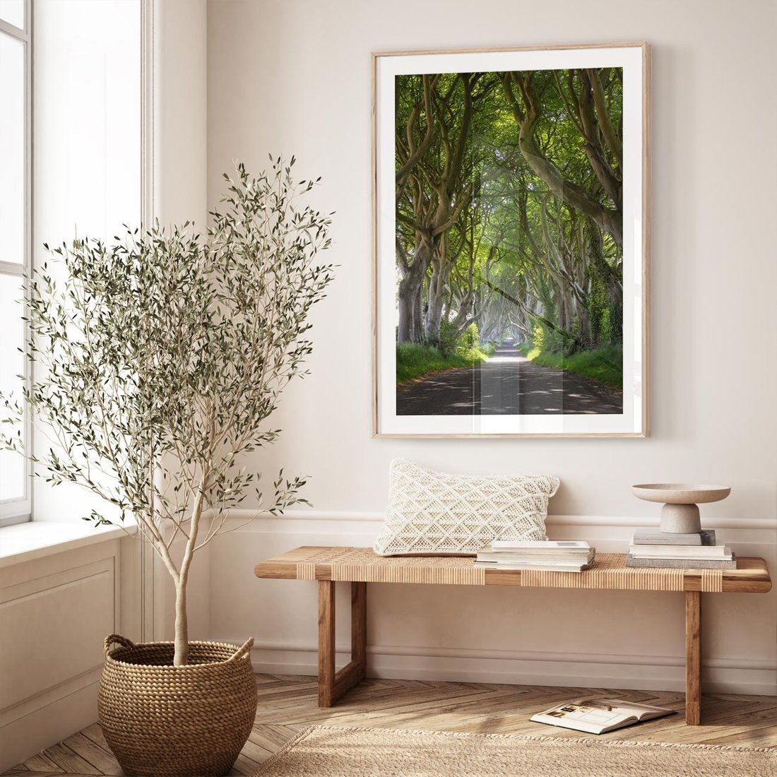 Plakat w ramie 30x40 - Magiczny Las - drzewa, las - rama drewno