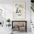 Plakat w ramie 40x50 - Picassowska Abstrakcja Kota - abstrakcyjna grafika kota, jak picasso - rama drewno