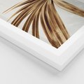 Plakat w ramie 30x40 - Egzotyczny Blask - złote, liście - rama biała