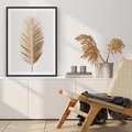 Plakat bez ramy 30x40 - Złoty blask palmowego liścia - złota, palma