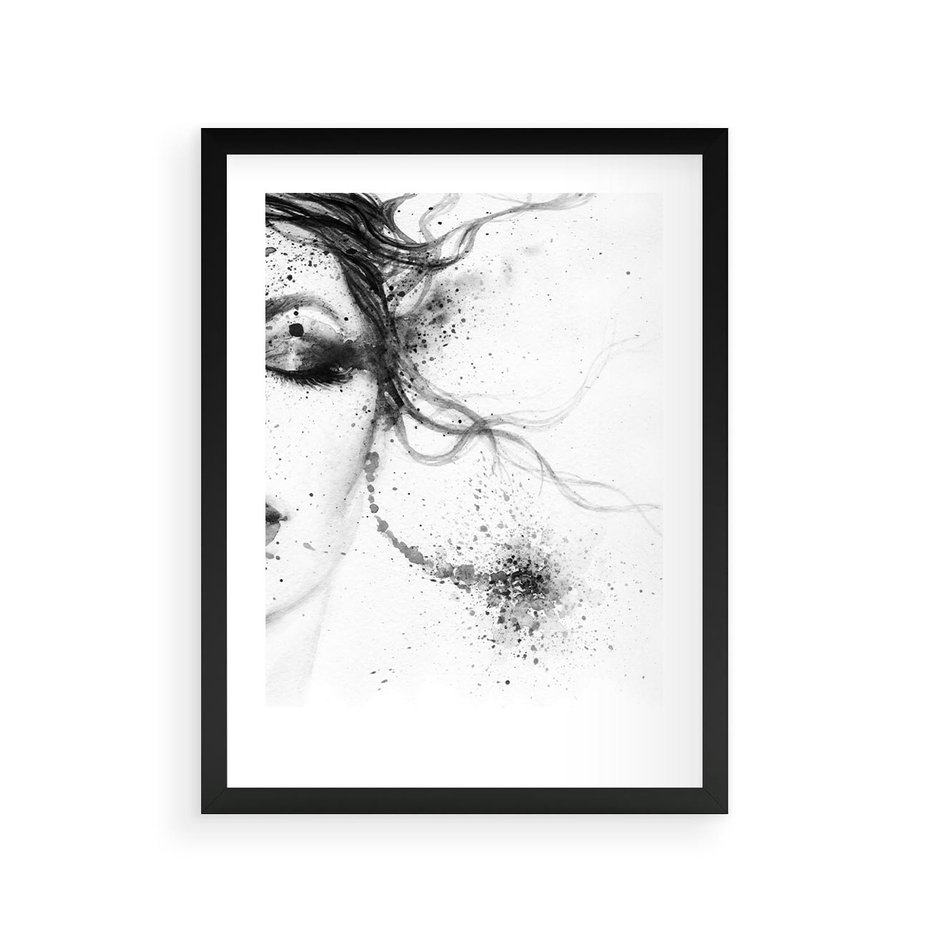 Plakat w ramie 30x40 - Eksplozja Kolorów - akwarela, abstrakcja - rama czarna