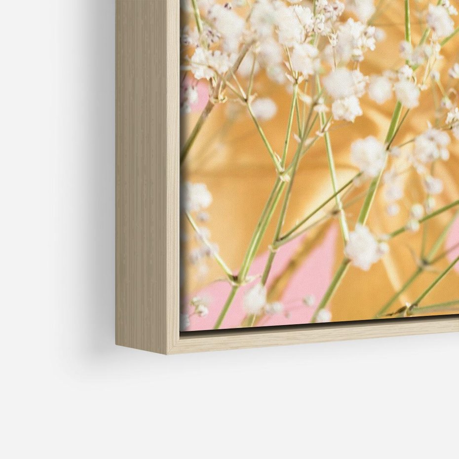 Obraz w ramie 70x50 - : Elegancja w Złocie - złote, liście - rama drewno