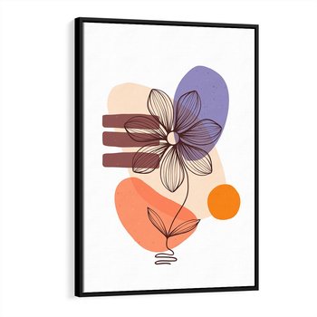 Obraz w ramie 50x70 - Migocące Odbicia Kwiatów - abstrakcyjna sztuka, plamy - rama czarna