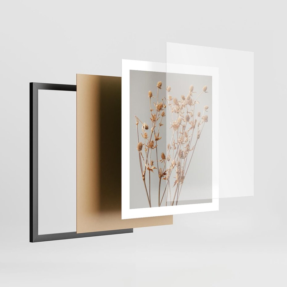 Plakat w ramie 40x50 - Delikatne gipsówki - gipsówka, suche - rama czarna