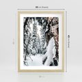 Plakat w ramie 30x40 - Drzewa pod Śniegiem - zima las, drzewa pod śniegiem - rama drewno