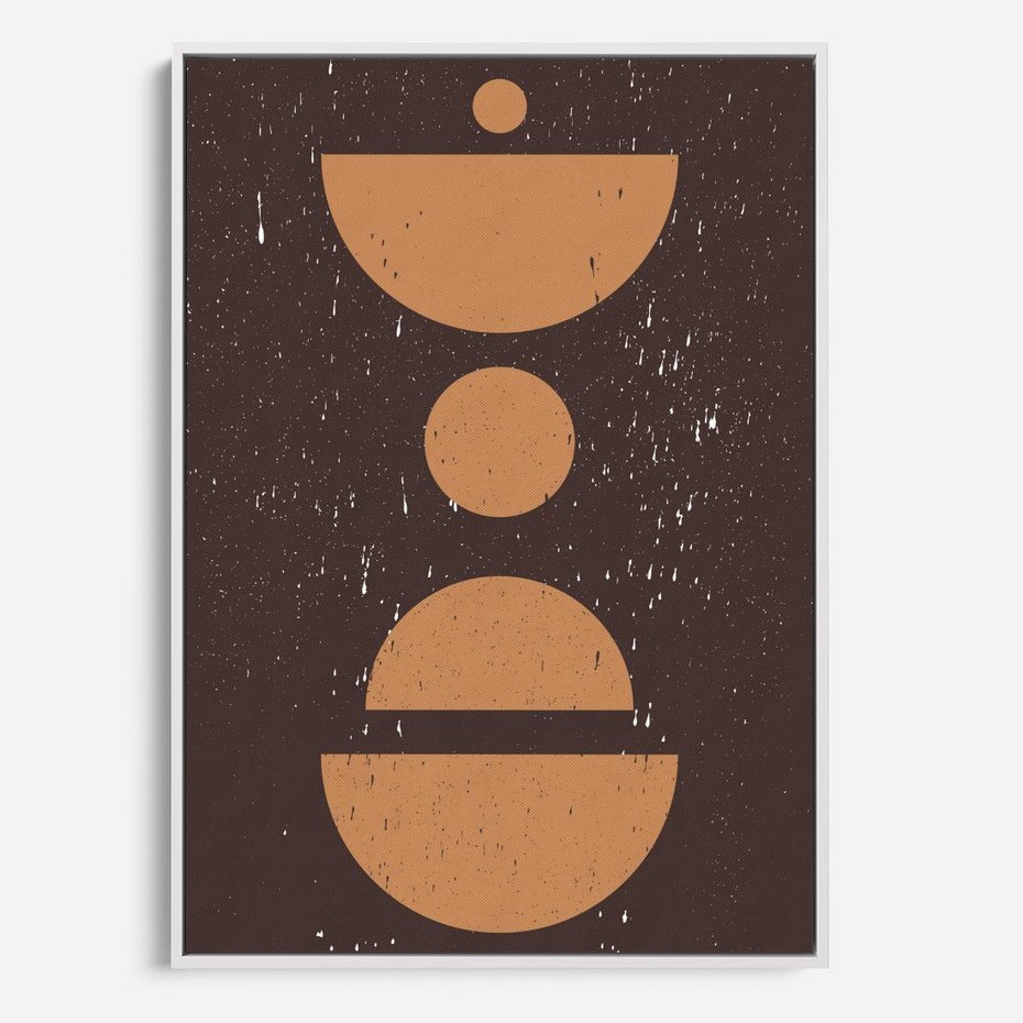 Obraz w ramie 80x120 - Impulsy Przestrzeni - mid century styl, nowoczesna grafika - rama biała