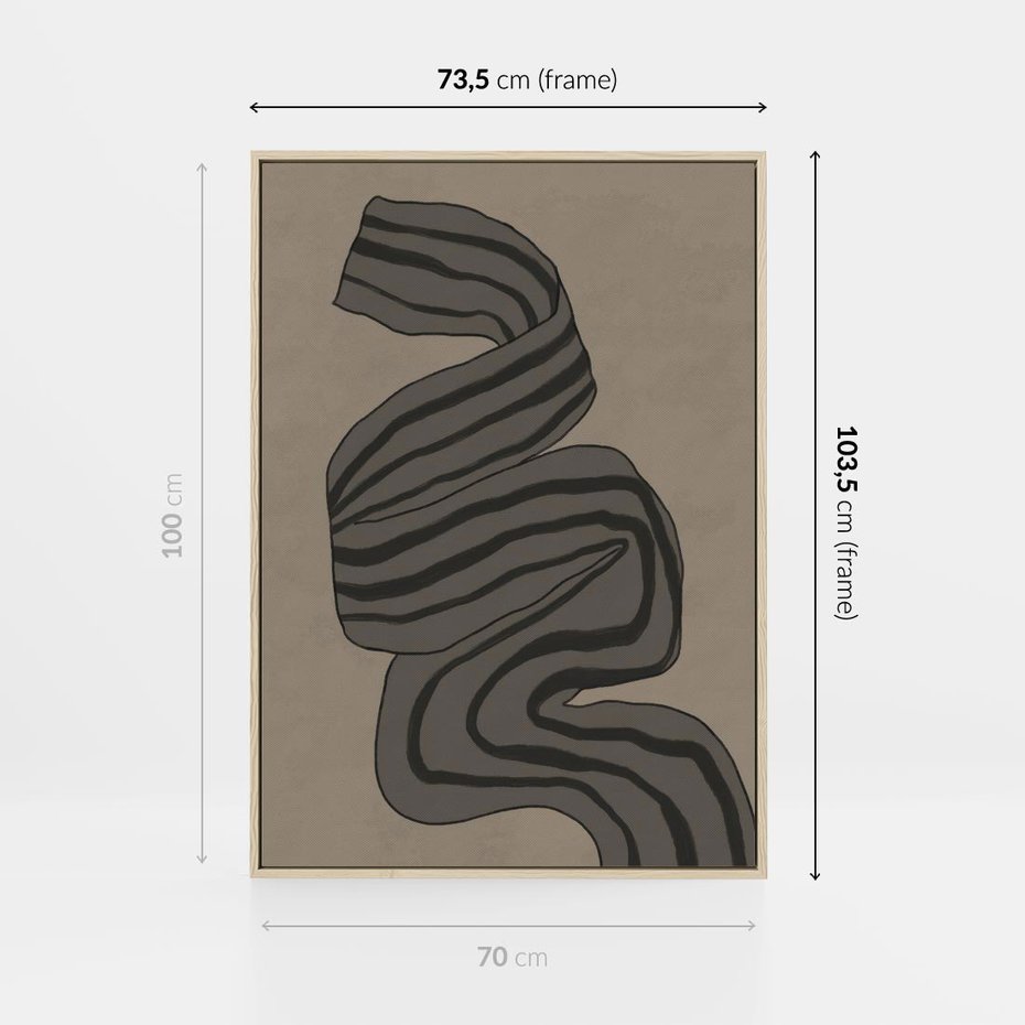 Obraz w ramie 70x100 - Niezwykłe Przesilenia - nowoczesna geometryczna sztuka, loftowe wnętrze - rama drewno