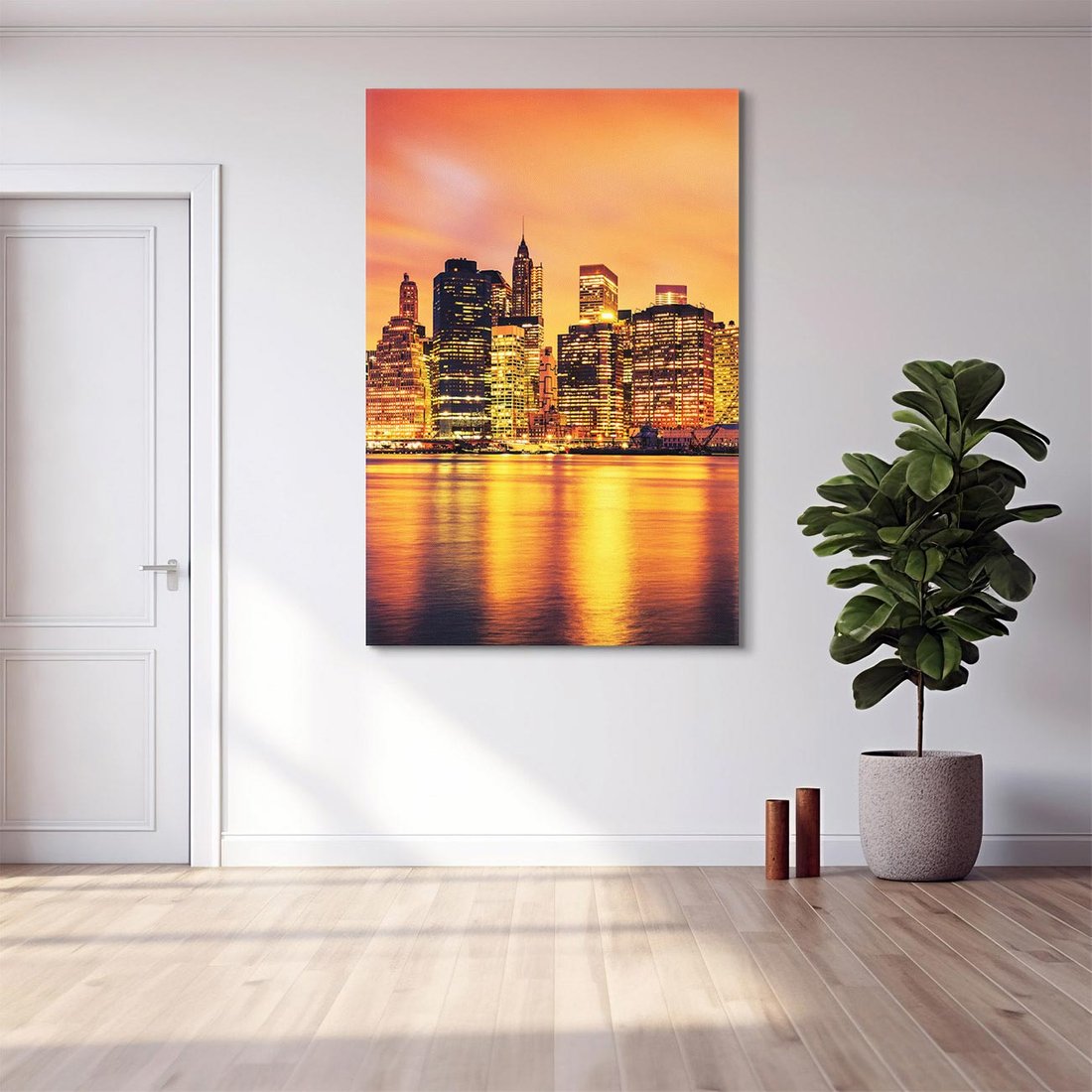 Obraz na płótnie 50x70 - Zachód słońca w Nowym Jorku - Nowy Jork, zachód