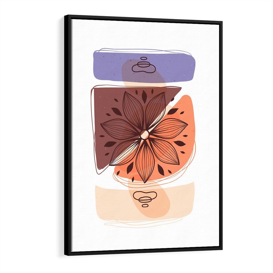 Obraz w ramie 70x100 - Kwiatowa Oaza - abstrakcyjna sztuka, plamy - rama czarna