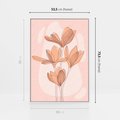 Obraz w ramie 50x70 - Przenikające Kształty - minimalistyczny plakat, pudrowe kwiaty - rama biała