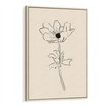 Obraz w ramie 80x120 - Przenikający Dialog - szkic kwiatu, mnimalistyczny szkic - rama drewno