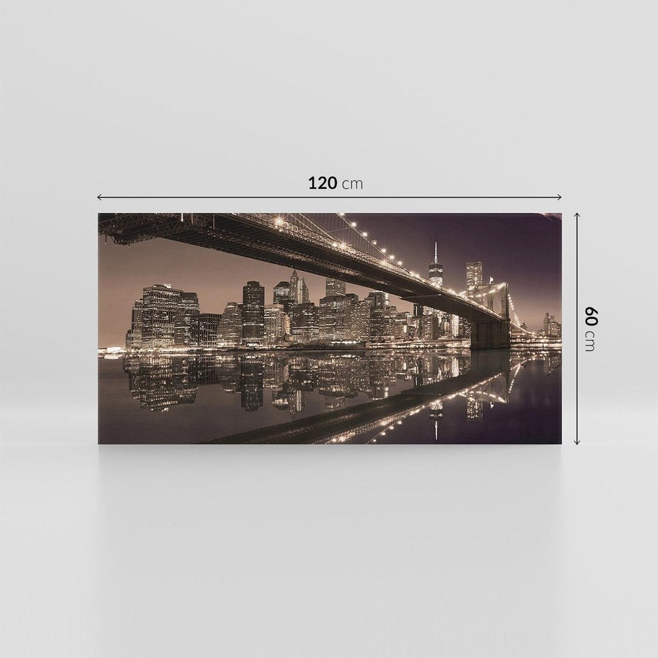 Obraz na płótnie 120x60 - Most na nocnym horyzoncie - most, noc