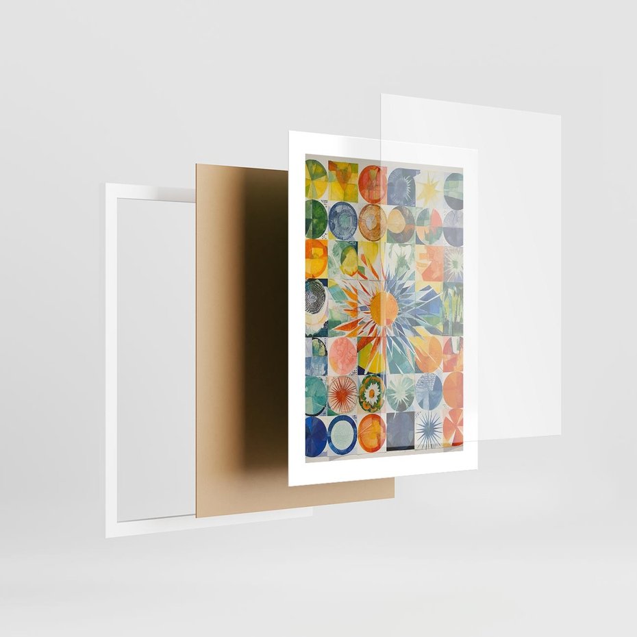 Plakat w ramie 30x40 - Rozkwitające Wzory Abstrakcji - abstrakcyjny obraz, mnogość kolorów - rama biała