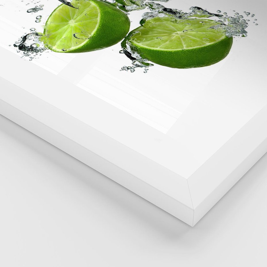 Plakat w ramie 30x40 - Kwaskowata moc limonki i cytryny - limonka, cytryna - rama biała