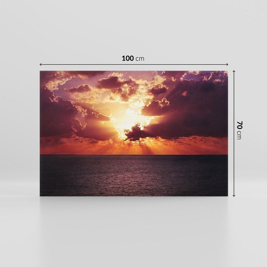 Obraz na płótnie 100x70 - Słońce i chmury nad morzem - słońce, chmury