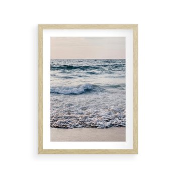Plakat w ramie 30x40 - Malowniczy Nadmorski Krajobraz - morze, fale - rama drewno
