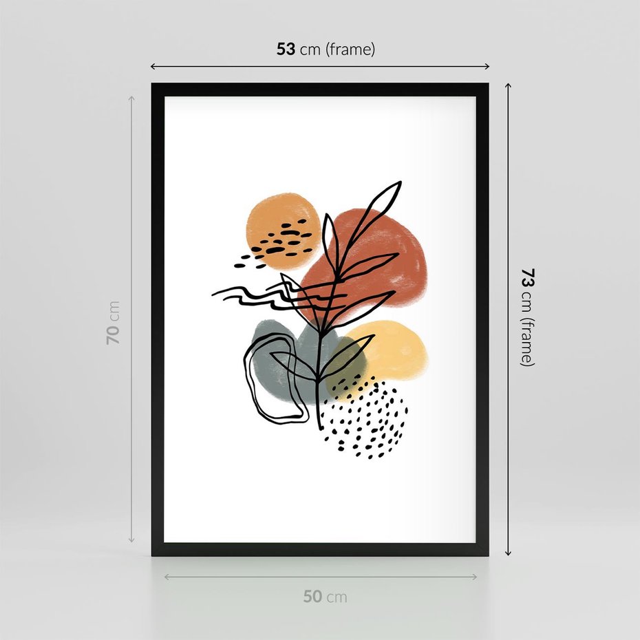 Plakat w ramie 50x70 - Bezgraniczne Przenikania - abstrakcja, sztuka nowoczesna - rama czarna