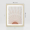 Plakat w ramie 40x50 - Słońce w Stylu Boho - słońce, grafika boho - rama drewno