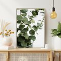 Obraz w ramie 80x120 - Zielone eukaliptusy - eukaliptus, liście - rama drewno