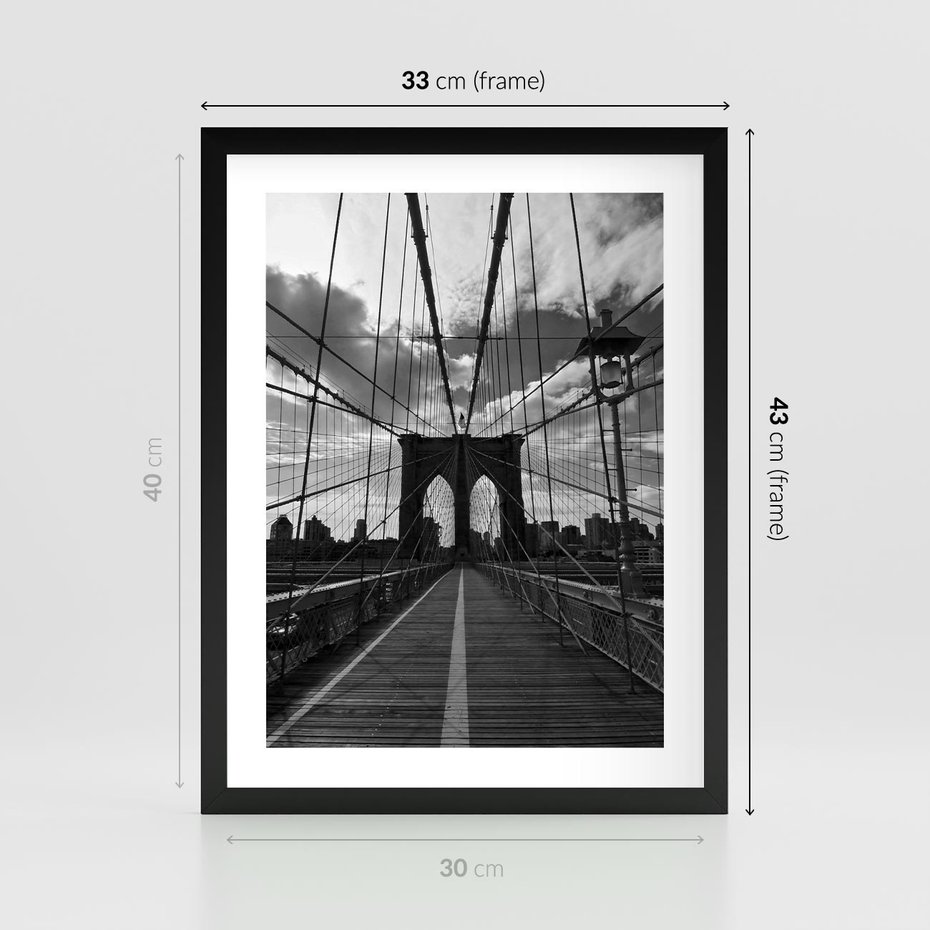Plakat w ramie 30x40 - Most Nowoczesności - most, nowoczesny - rama czarna