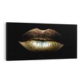 Obraz na płótnie 120x60 - Złote usta pełne tajemnic - usta, złoto