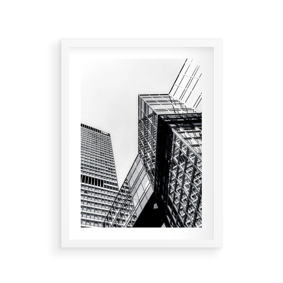 Plakat w ramie 30x40 - Fotografia Wieżowców - architektura, budynki - rama biała