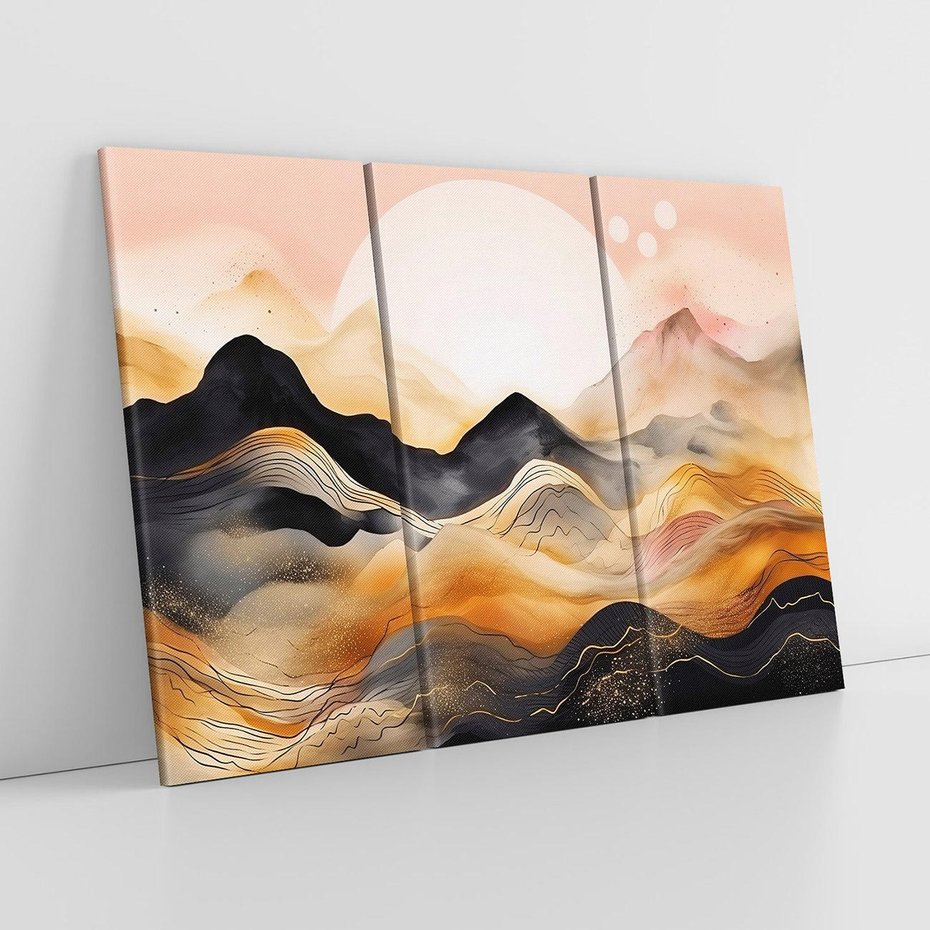 Obraz na płótnie 120x80 - Grafika Zachodu - nowoczesna grafika, odcienie pastelowe