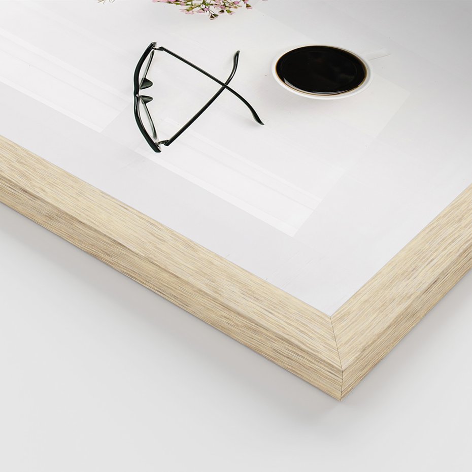 Zestaw obrazy w ramie 40x50 galeria - Kawa, kwiaty, minimalizm - rama drewno