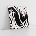 Obraz na płótnie 70x70 - Wibracje w ciemnościach duszy - czarno biała abstrakcja, nieregularne rozmyte linie