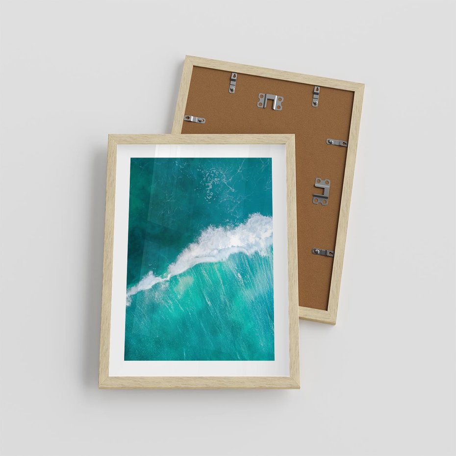 Plakat w ramie 30x40 - Siła i Spokój - morze, ocean - rama drewno