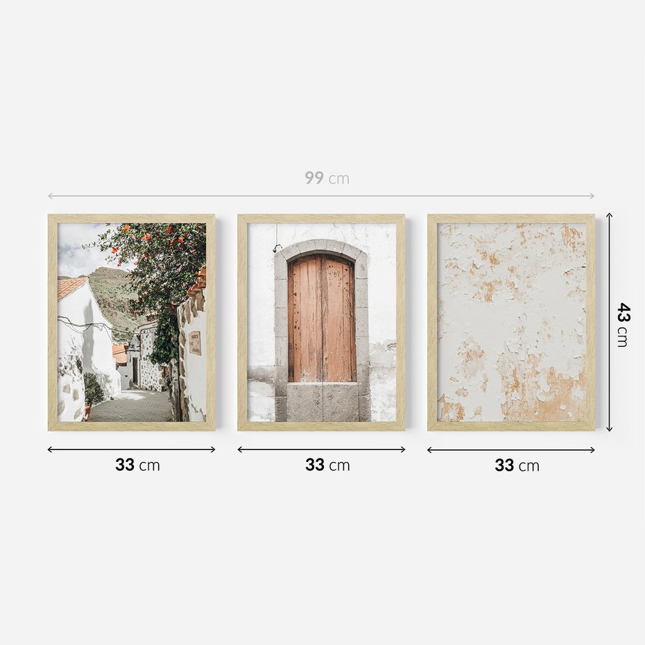 Zestaw obrazy w ramie 30x40 galeria - Włochy, południe, podróż, wakacje - rama drewno