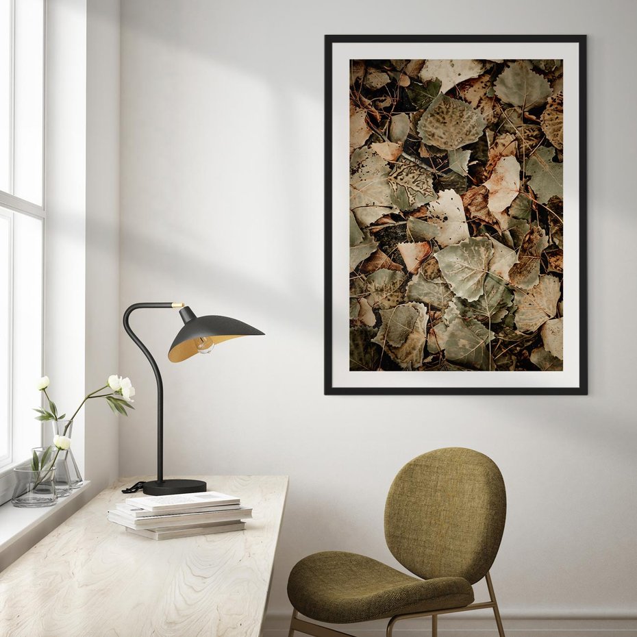 Plakat w ramie 30x40 - Magia Jesiennych Liści - liście, suche liście - rama czarna