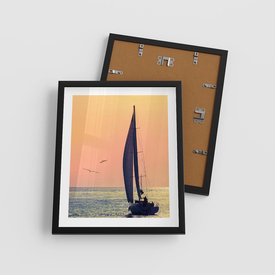 Plakat w ramie 40x50 - Żaglówka na Horyzoncie - żaglówka, jacht - rama czarna