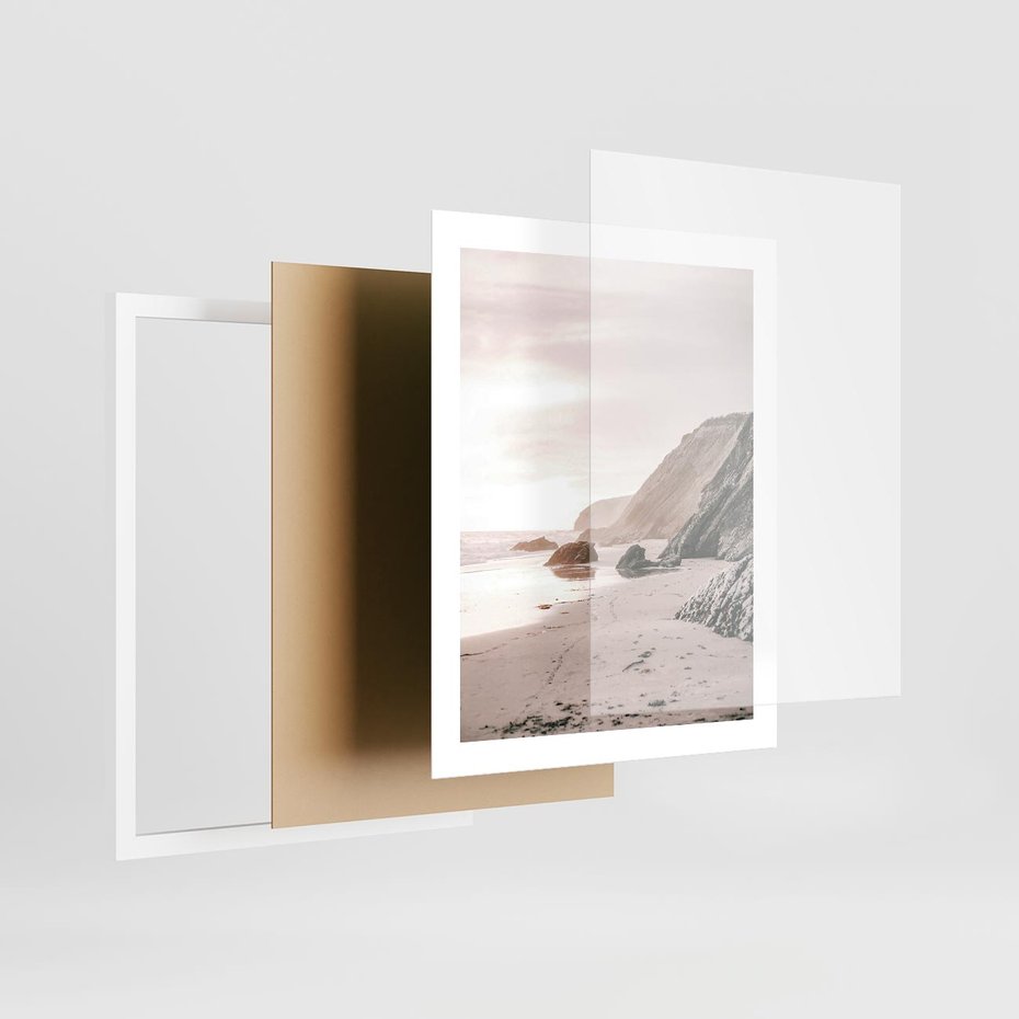 Plakat w ramie 40x50 - Przybrzeżna Piękność - klify, skały nad morzem - rama biała