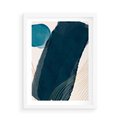 Plakat w ramie 50x70 - Nocne Widzenia - abstrakcyjna granatowa plama, akwarela - rama biała
