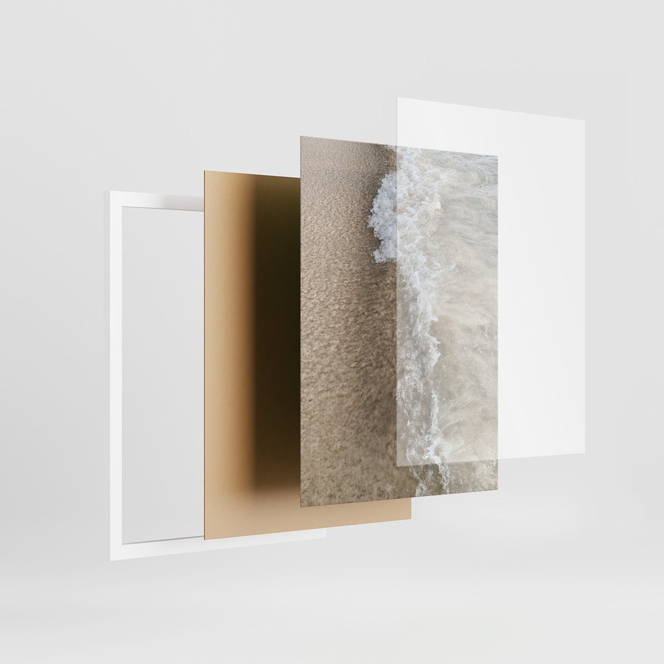 Zestaw obrazy w ramie 50x70 galeria - Plaża, morze, podróż, cytat - rama biała