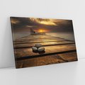 Obraz na płótnie 100x70 - Zachód Słońca nad Molo: Magia Morza - zachód, słońca