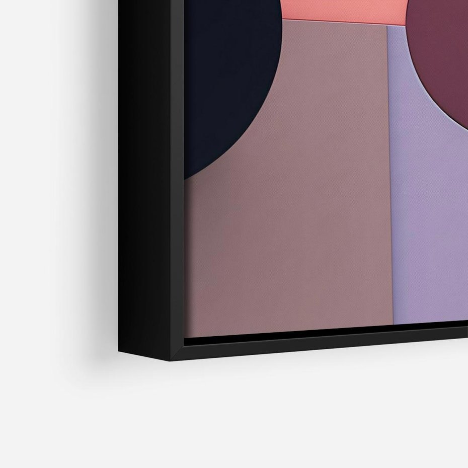 Obraz w ramie 50x50 - Przenikanie przestrzeni czasu - abstrakcja, geometria - rama czarna