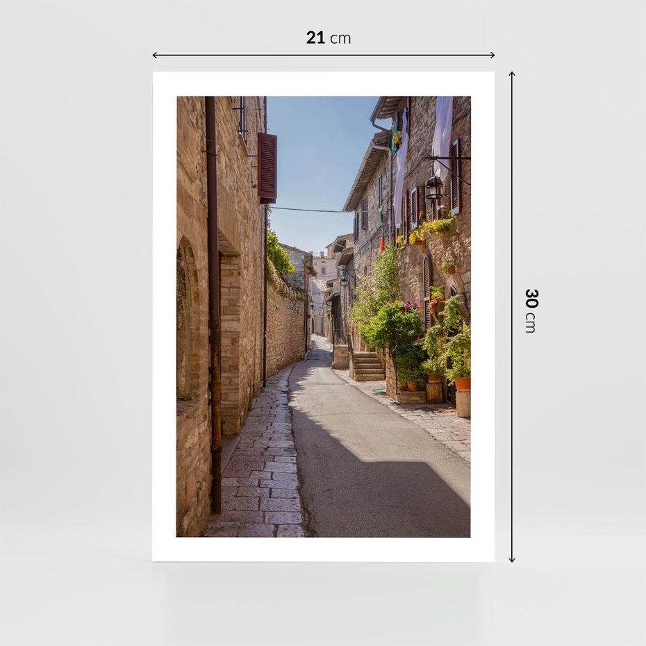 Plakat bez ramy 21x30 - Uliczka Wakacyjnego Miasteczka - uliczka, wakacje